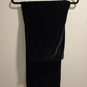 White stag crushed black velvet wide leg leggings